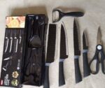 HIGH QUALITY 6PCS STAINLESS STEEL KITCHEN KNIFE SET + SCISSORS & PEELER - Image 3