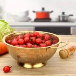 HIGH QUALITY STAINLESS STEEL GOLD COLANDER