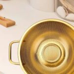 HIGH QUALITY STAINLESS STEEL GOLD COLANDER - Image 4
