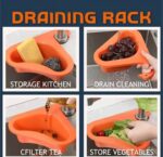 1PC OVER-THE-SINK MULTIFUNCTIONAL TRIANGULAR KITCHEN PLASTIC STRAINER / FILTER / DRAINER - Image 3