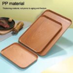 IMITATION WOOD COLOUR RECTANGULAR THICKENED PLASTIC SERVING TRAY - Image 5
