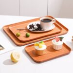 IMITATION WOOD COLOUR RECTANGULAR THICKENED PLASTIC SERVING TRAY - Image 7
