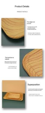 IMITATION WOOD COLOUR RECTANGULAR THICKENED PLASTIC SERVING TRAY - Image 8
