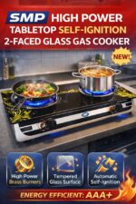 SMP HIGH POWER TABLETOP SELF-IGNITION DOUBLE FACE GLASS GAS COOKER