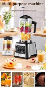 SOKANY 6000W MULTIFUNCTIONAL DOUBLE CUP BLENDER (2.5L & 1L JAR CUPS) - Image 4