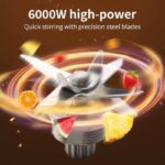 SOKANY 6000W MULTIFUNCTIONAL DOUBLE CUP BLENDER (2.5L & 1L JAR CUPS) - Image 6