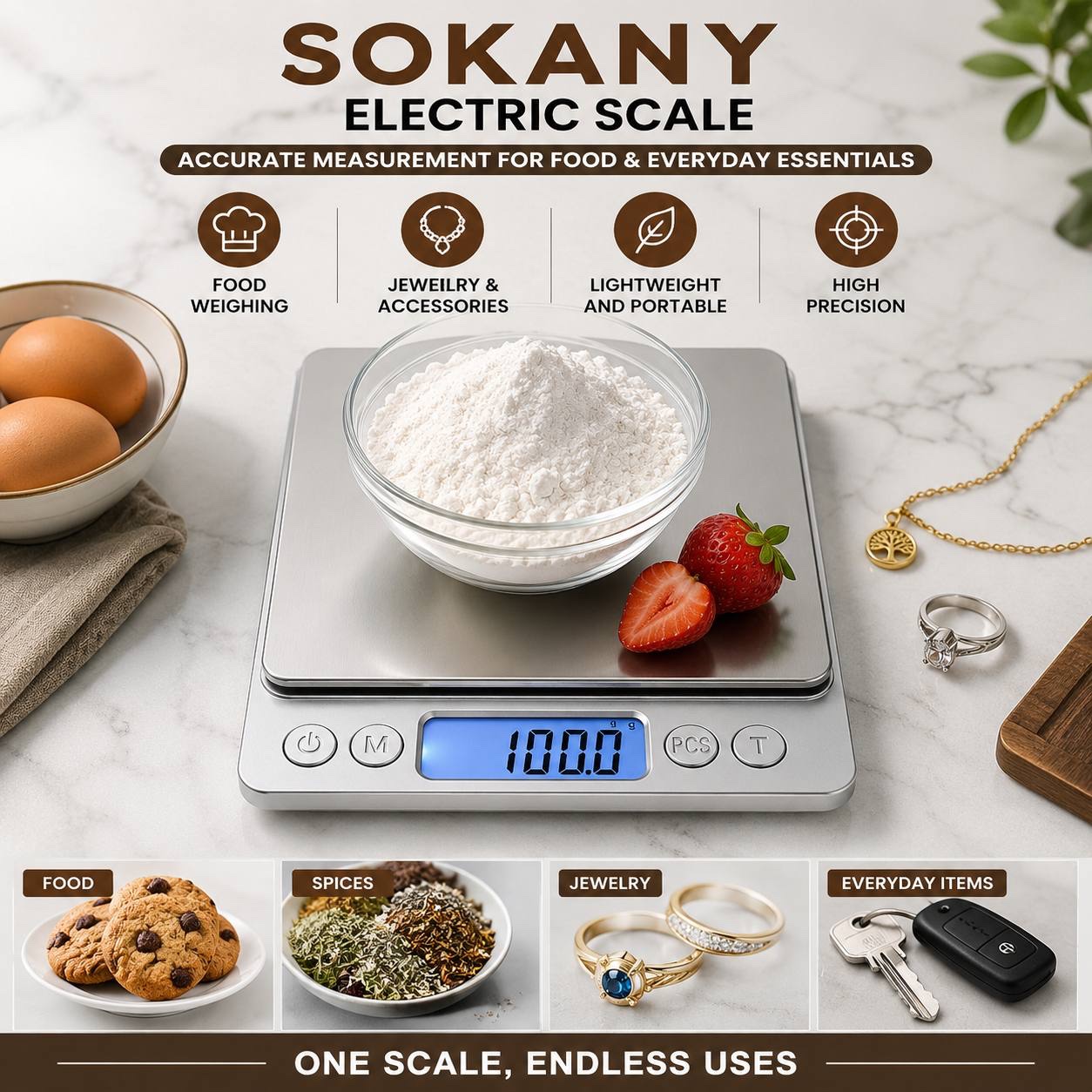 img_5955-2 SOKANY ELECTRONIC KITCHEN SCALE - Image 1