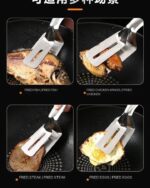 STAINLESS STEEL MULTIFUNCTIONAL FRYING & BBQ SHOVEL CLIPS / TONGS - Image 2