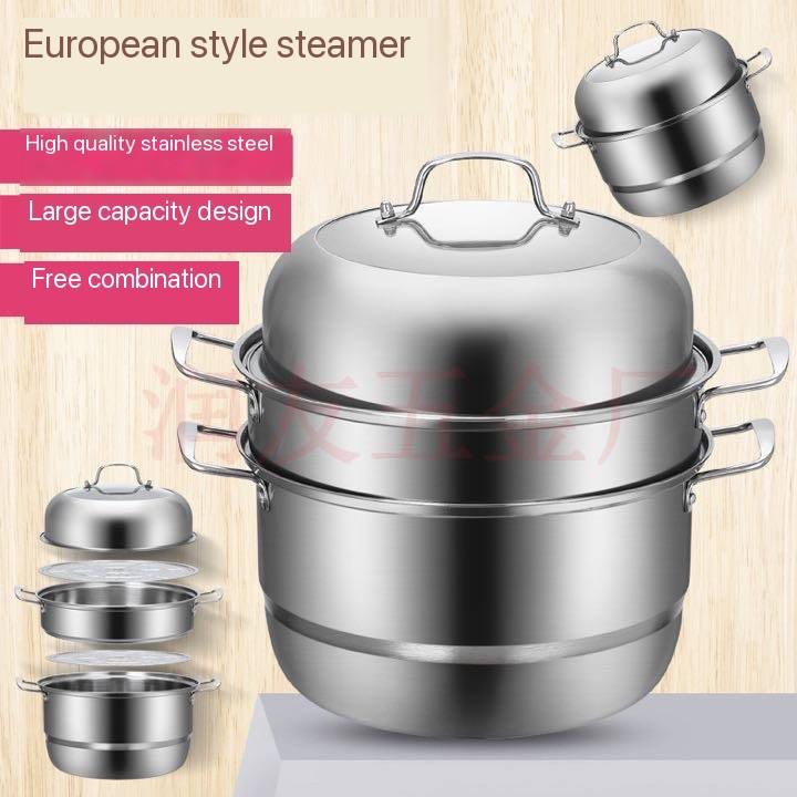 img_5984 STAINLESS STEEL MULTILAYER THICK STEAMER UNIVERSAL COOKING POT - Image 1