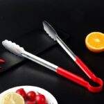THICKENED STAINLESS STEEL KITCHEN TONG WITH PVC HANDLE