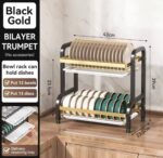 THICKENED STAINLESS STEEL MULTIPLE DECK / LAYER DISH & PLATE RACK - Image 11