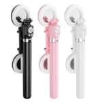 EXTENDABLE SELFIE STICK WITH DOUBLE MIRROR RING LIGHT + TRIPOD STAND + BLUETOOTH SHUTTER