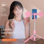 EXTENDABLE SELFIE STICK WITH DOUBLE MIRROR RING LIGHT + TRIPOD STAND + BLUETOOTH SHUTTER - Image 3