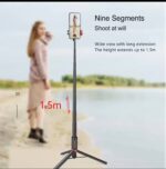 150CM STURDY ALUMINUM ALLOY STAND WIRELESS EXTENDABLE PHONE SELFIE STICK TRIPOD - Image 5