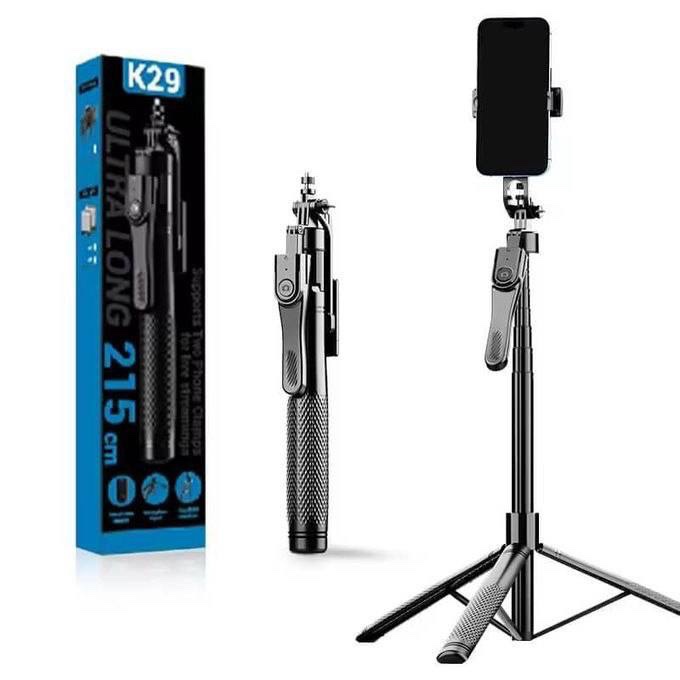 img_6134-2 K29 UNIVERSAL BLUETOOTH SELFIE STICK & TRIPOD STAND – 2.1M - Image 1