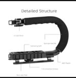 U/C-SHAPED UNIVERSAL PROFESSIONAL CAMERA/MOBILE PHONE STABILIZER WITH HOT-SHOE MOUNT FILL LIGHT - Image 10