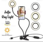 PROFESSIONAL TABLE CLIP LIVE STREAM RING LIGHT & PHONE HOLDER