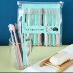 10PCS MACARON SOFT BRISTLES KIDDIES TOOTHBRUSH WITH PROTECTIVE COVERS (AGES 0–3 YEARS)