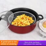 NON-STICK STIR / FRY PAN WITH GLASS LID & SIEVE - Image 2