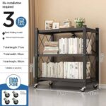 HEAVY-DUTY BLACK METAL MULTIFUNCTIONAL FOLDABLE STORAGE SHELF - Image 5