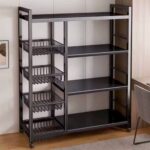 DUAL-STRUCTURE 4 LAYERS MULTIPURPOSE STEEL STORAGE SHELF / ORGANIZER RACK - Image 2