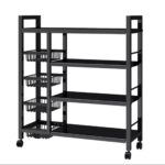 DUAL-STRUCTURE 4 LAYERS MULTIPURPOSE STEEL STORAGE SHELF / ORGANIZER RACK