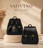 VAFIVTNO PURE LEATHER RIVET VERSATILE BACKPACK