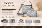 POSH 2-IN-1 BUCKET SHOULDER & CROSSBODY HANDBAG - Image 2