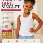 PREMIUM QUALITY 100% PURE COTTON GIRL SINGLET