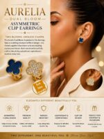 AURELIA DUAL BLOOM ASYMMETRIC CLIP EARRINGS (EAR 024)