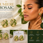 LUMIÈRE MOSAIC STAINLESS STEEL STUD EARRINGS (EAR 019)
