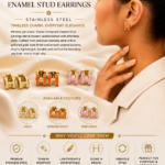 H INSPIRED ENAMEL STAINLESS STEEL STUD EARRINGS (EAR 027)