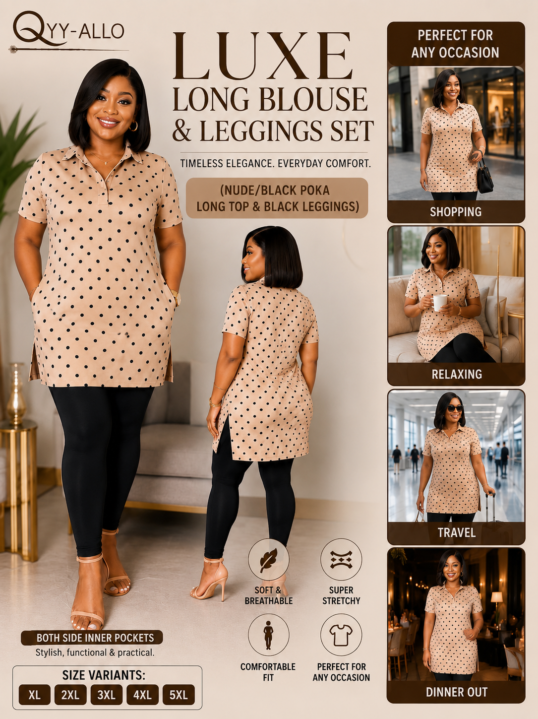 9ba0afb3-5c7c-467f-a68d-0dfd361fa442 QYY-ALLO LUXE STRETCH LONG BLOUSE & LEGGINGS SET - Image 1
