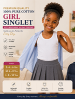 PREMIUM QUALITY 100% PURE COTTON GIRL SINGLET - Image 2