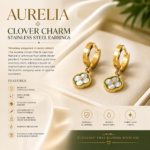 AURELIA CLOVER CHARM STAINLESS STEEL EARRINGS (EAR 016) - Image 2