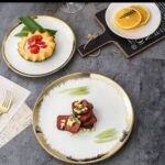 16-PIECE LUXURY EUROPEAN ROUND CERAMIC STONEWARE DINNER SET (GOLD & WHITE) - Image 3