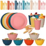 42PCS HEALTHY ECO-FRIENDLY THICKENED PLASTIC DINNERWARE & SERVING SET