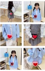 CUTEY TRENDY HEART-SHAPED GIRLS’ MINI LEATHER BAG - Image 3