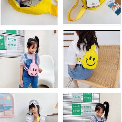 SMILEY PRINT FASHIONABLE UNISEX KIDS’ CROSSBODY BAG