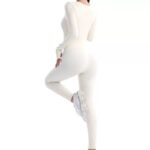 QUALITY LADIES’ LONG-SLEEVE STRETCH HIGH BACK RIBBED SEAMLESS BODYCON SHAPING JUMPSUIT - Image 4