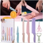6PCS MINI KITCHEN KNIFE SET (4 KNIVES + SKIN PEELER + KITCHEN SCISSORS)